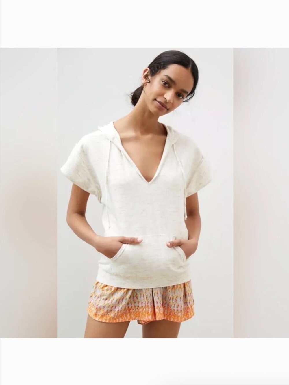 Anthropologie Daily Practice Short-Sleeved Hoodie size XL